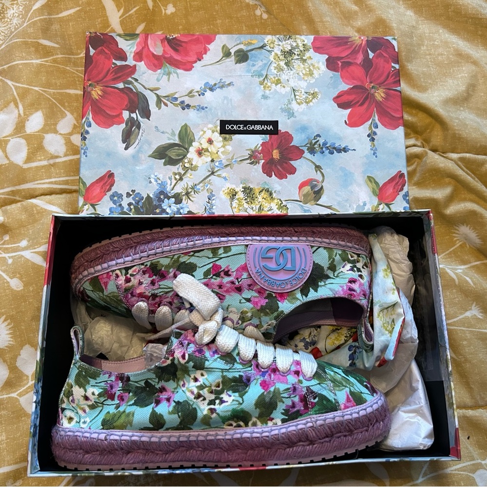 Floral Dolce & Gabbana Canvas Sneakers
